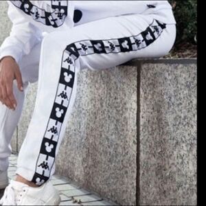 Kappa Disney colab Mickey Mouse white black sweatpants 10